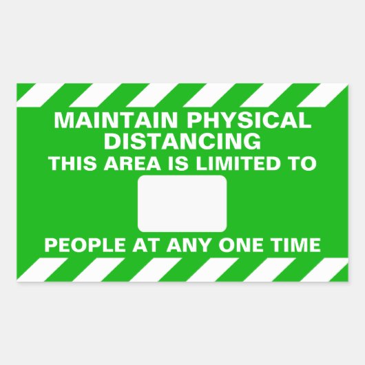 Sticker Rectangulaire Distances physiques Max. Occupation (Devant)
