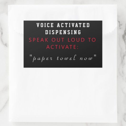 Sticker Rectangulaire Distributeur de serviettes (Sac)