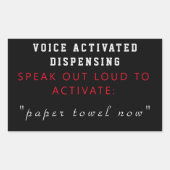 Sticker Rectangulaire Distributeur de serviettes (Devant)