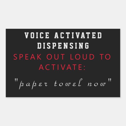 Sticker Rectangulaire Distributeur de serviettes (Devant)