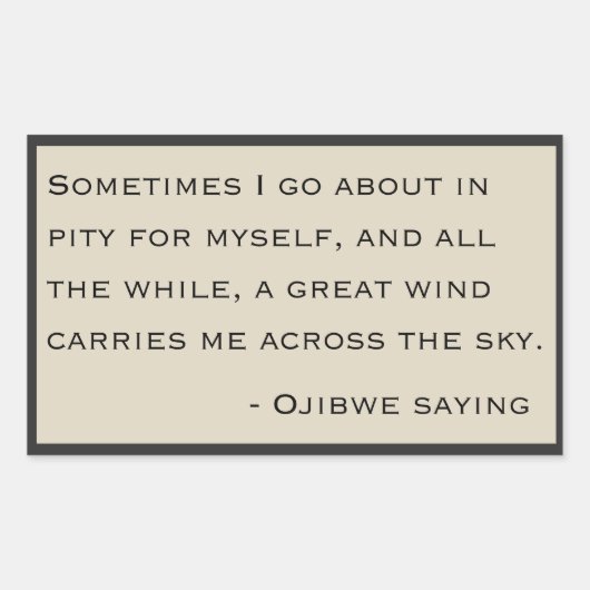 Sticker Rectangulaire Dit Ojibwe (Devant)