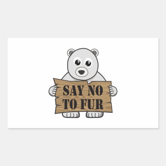 Sticker Rectangulaire Dites non à Fur (Devant)