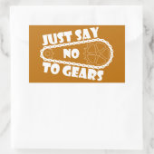Sticker Rectangulaire Dites Non Aux Engrenages (Sac)