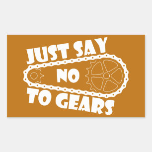 Sticker Rectangulaire Dites Non Aux Engrenages