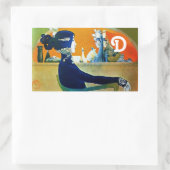 STICKER RECTANGULAIRE DIVA EN BLEU, MONOGRAMME DE MODE BEAUTÉ (Sac)