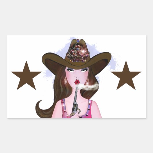 Sticker Rectangulaire "DIVA of a Cowgirl" (Devant)
