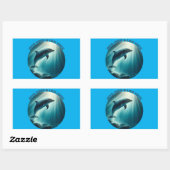Sticker Rectangulaire Dive Deep Live Dolphin gratuit (Feuille)