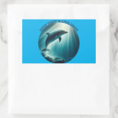 Sticker Rectangulaire Dive Deep Live Dolphin gratuit (Sac)