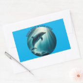 Sticker Rectangulaire Dive Deep Live Dolphin gratuit (Enveloppe)