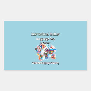 Sticker Rectangulaire Diversité linguistique. Langue maternelle internat