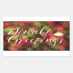 Sticker Rectangulaire diwali salut bokeh lumières