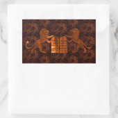 Sticker Rectangulaire Dix commandements et lions (Sac)