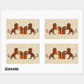Sticker Rectangulaire Dix commandements et lions (Feuille)