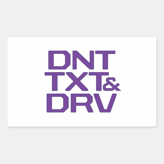 Sticker Rectangulaire DNT TXT et DRV (Devant)