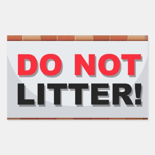 Sticker Rectangulaire Do Not Litter  (Devant)
