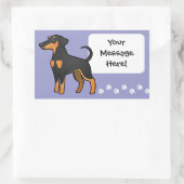Sticker Rectangulaire Doberman Pinscher (oreilles de disquette) (Sac)