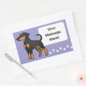 Sticker Rectangulaire Doberman Pinscher (oreilles de disquette) (Enveloppe)