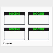 Sticker Rectangulaire Docent nommé d'étiquette (Feuille)