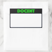Sticker Rectangulaire Docent nommé d'étiquette (Sac)