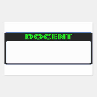 Sticker Rectangulaire Docent nommé d'étiquette