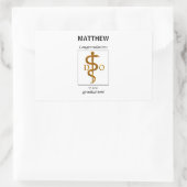 Sticker Rectangulaire Docteur en ostéopathie Diplôme Félicitations (Sac)