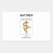 Sticker Rectangulaire Docteur en ostéopathie Diplôme Félicitations (Devant)