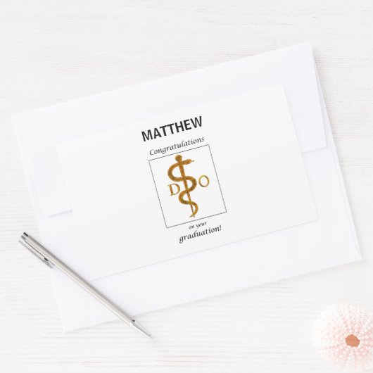 Sticker Rectangulaire Docteur en ostéopathie Diplôme Félicitations (Enveloppe)