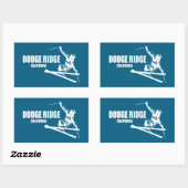 Sticker Rectangulaire Dodge Ridge Mountain Resort California Ski (Feuille)