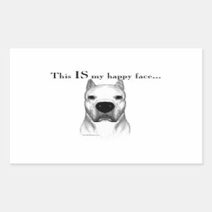 Sticker Rectangulaire Dogo Argentino Joyeux Visage