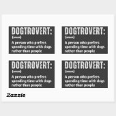 Sticker Rectangulaire Dogtrovert Définition Drôle Introvertis Parents Ch (Feuille)