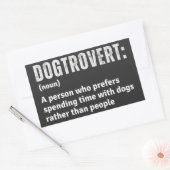 Sticker Rectangulaire Dogtrovert Définition Drôle Introvertis Parents Ch (Enveloppe)