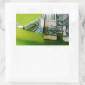 Sticker Rectangulaire Dollar facture origami éléphant sur arrière - plan (Sac)