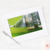 Sticker Rectangulaire Dollar facture origami éléphant sur arrière - plan (Enveloppe)