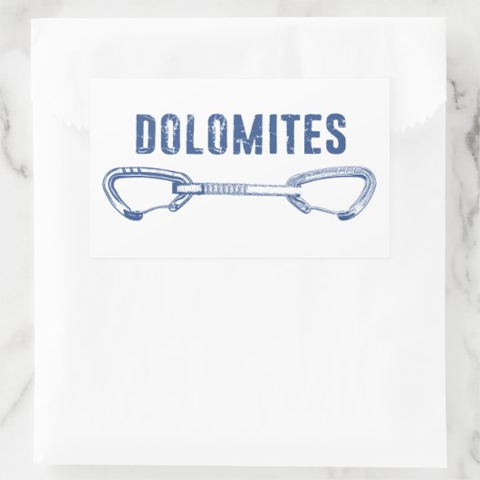 Sticker Rectangulaire Dolomites Escalade Quickdraw (Sac)