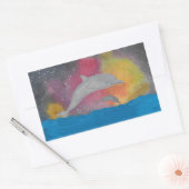 Sticker Rectangulaire Dolphins Against a Galaxy Sky (Enveloppe)