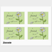 Sticker Rectangulaire Don d'ami de Dieu, Daisy on Green, Religieux (Feuille)