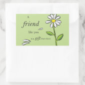 Sticker Rectangulaire Don d'ami de Dieu, Daisy on Green, Religieux (Sac)