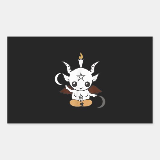 Sticker Rectangulaire Don de chèvre Baphomet Halloween (Devant)