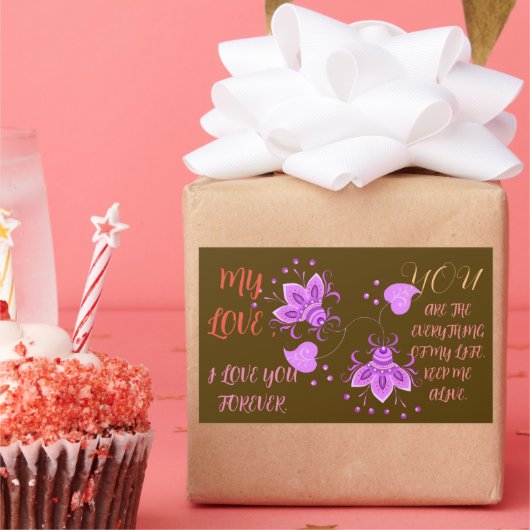 STICKER RECTANGULAIRE DON DE LA JOURNÉE DE VALENTINE POUR PETITE AMIE, F (Fête)