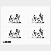 Sticker Rectangulaire Don Quichotte et Sancho Panza (Feuille)