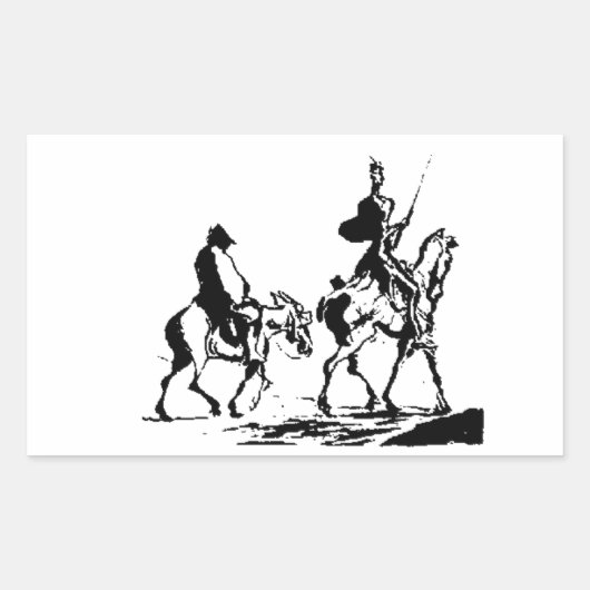 Sticker Rectangulaire Don Quichotte et Sancho Panza (Devant)