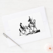 Sticker Rectangulaire Don Quichotte et Sancho Panza (Enveloppe)
