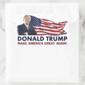Sticker Rectangulaire Donald Trump - Drapeau américain (Sac)