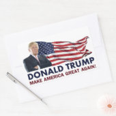 Sticker Rectangulaire Donald Trump - Drapeau américain (Enveloppe)