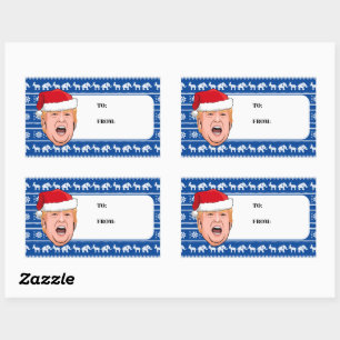 Sticker Rectangulaire Donald Trump en colère Noël