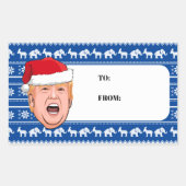 Sticker Rectangulaire Donald Trump en colère Noël (Devant)