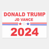 Sticker Rectangulaire Donald Trump JD Vance 2024 (Devant)