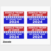 Sticker Rectangulaire Donald Trump JD Vance 2024 (Feuille)