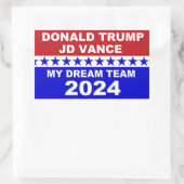 Sticker Rectangulaire Donald Trump JD Vance 2024 (Sac)