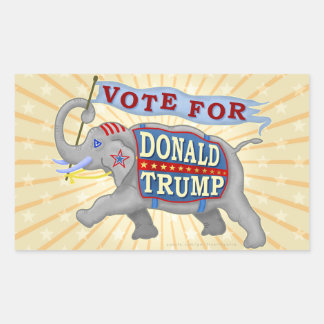 Sticker Rectangulaire Donald Trump Président 2024 Eléphant républicain